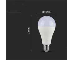 17W LED lemputė, A65, E27, termoplastinė, 3000K, 200°, SAMSUNG LED chip