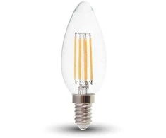Bikuva.lt 6W LED filamentinė lemputė, E14, žvakės formos, skaidri, 3000K