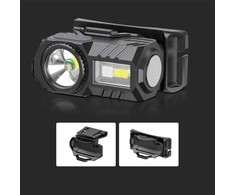 V-tac 3W LED įkraunamas žibintuvėlis, juodas, IP43, tvirtinamas ant galvos