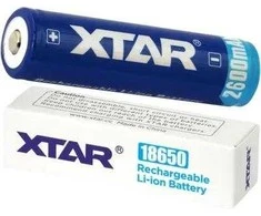 18650 Li-Ion 3.7V Xtar 2600mAh baterija (1 vnt.) su apsauga