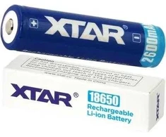 18650 Li-Ion 3.7V Xtar 2600mAh baterija (1 vnt.) su apsauga