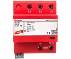 Dehn Viršįtampių ribotuvas B + C 3P 12,5 / 37,5kA 1,5kV (941305)