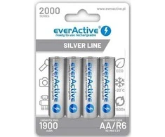 AA / R6 Ni-MH akumuliatoriai „everActive“ 2000mAh „Sidabrinis Line“ (4 vnt. dėžutė)