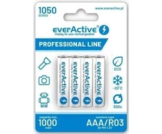 AAA / R03 Ni-MH akumuliatoriai „everActive 1050mAh Professional Line“ (4 vnt. dėžutė)