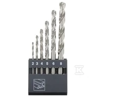 Grąžtas Abraboro Gręžimo GRĄŽŲ RINKINYS METALUI HSS-GS DIN 338 2 - 8 MM ABRABORO [6 Vnt.] AB14100610 ABRABORO
