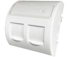 Adapteris 45x45 2xRJ45 su dulkių sklendėmis (išgaubta suapvalinta) ALANTEC