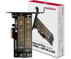 Adapteris Axagon PCEM2-D PCIe NVME + SATA M.2