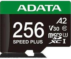Adata Micro SD Speed Plus 256GB UHS1 U3 V30 A2 atminties kortelė 180/160 MB/s