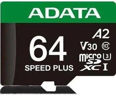 Adata Micro SD Speed Plus 64GB UHS1 U3 V30 A2 atminties kortelė 160/140 MB/s
