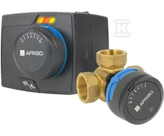 Afriso 3 krypčių rotacinis maišymo vožtuvas ARV 384 Vario ProClick + ARM 343 ProClick pavara, DN25, Rp1", Kvs 4,5-12