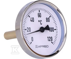 Afriso Bimetalinio termometro BiTh 80 Fi80mm 0-120 st C mova 63 mm 1/2 "ax kl.2.0 63 807