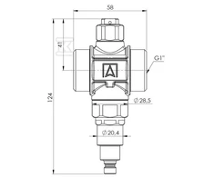 Afriso Antifrizo vožtuvas Afriso 1710000 AAV 100 G1" PN10 Kvs 55 m3/h