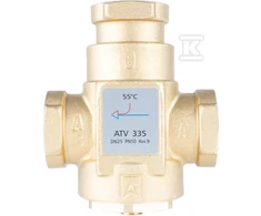 Afriso ATV 335 temperatūros vožtuvas, DN25, Rp1 ", kvs 9, 55 ° C