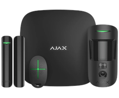 Ajax StarterKit Cam Plus Juodas Rinkinys: Hub 2 Plus+pircam+kontaktron+pilot, juoda