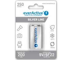 Akumulatorek 6F22 Ni-MH everActive 9V 250mAh Sidabrinis Line (1 st.)