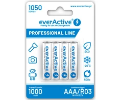 AAA / R03 Ni-MH akumuliatoriai „everActive 1050mAh Professional Line“ (4 vnt. dėžutė)