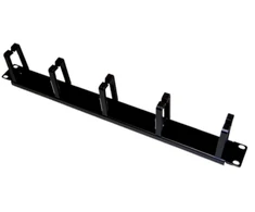Alantec PK009 1U 19" kabelių organizatorius, 5 plastikiniai laikikliai, juodos spalvos