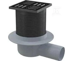 Alcadrain Trapas ALCAPLAST APV31BLACK, su juodos sp. NP grot., 105 x 105 mm, DN50, horizontalus