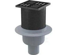 Alcadrain Trapas ALCAPLAST APV32BLACK, su juodos sp. NP grot., 105 x 105 mm, DN50, vertikalus