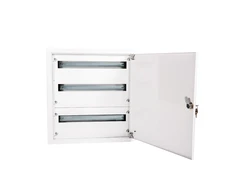 ALFAKO A-RZ50 Modulinė skirstomoji plokštė 3x24 paviršinis IP40 užraktas RAL9003 reg rėmas su durelėmis A-RZ50