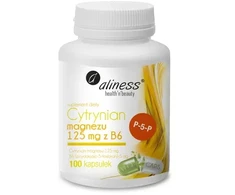 Aliness Magnio citratas 125 mg su vitaminu B6, maisto papildas, 100 kapsulių