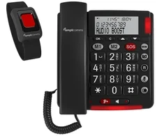 amplicomms BIGTel 50 Alarm plus, didelio mygtuko telefonas Tamsiai pilkas