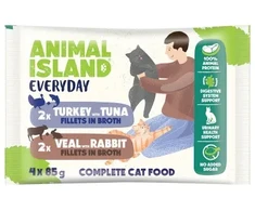 ANIMAL ISLAND cielęcina/królik/indyk/tuńczyk saszetki katei 4x85g