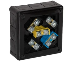 Ant paviršiaus montuojama dėžutė su gnybtais, 12 įvadų VIPLAST VP-51 Juodas IP55 118x118x46mm 051-55