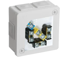Ant paviršiaus montuojama dėžutė su gnybtais, 6 įvadai VIPLAST VP-22 Baltas IP55 86x86x40mm 022-51