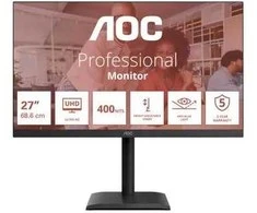 AOC E4 U27E4CV kompiuterio monitorius 68,6 cm (27") 3840 x 2160 pikselių 4K Ultra HD LED juodas