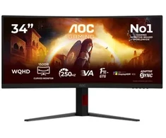 AOC G4 CU34G4ZCA kompiuterio monitorius 86,4 cm (34") 3440 x 1440 px Wide Quad HD juodas, raudonas