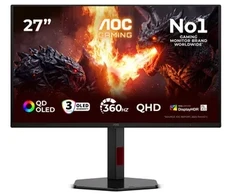 AOC G4 Q27G4SDR kompiuterio monitorius 67,3 cm (26.5") 2560 x 1440 px Quad HD QD-OLED juodas, raudonas