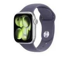 Apple Watch Series 11 GPS + Cellular 42mm Sidabrinis Aliuminio Case with Violetinė Fog Sport Band - S/M