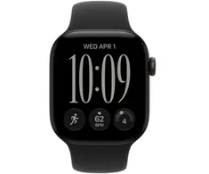 Išmanusis laikrodis Apple Watch seria 12 gps, koperta 42 mm su aliuminio (juodos spalvos), dirželis sportowy (juodos spalvos) - dydis s/m