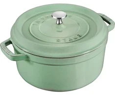 Apvalus ketaus puodas Staub - 2,6 l, mėtinis