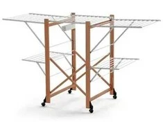 Džiovyklė Arredamenti Italia ARREDAMENTI GABBIANO Skalbinių džiovykla ant ratų - 175 x 67 cm, ruda