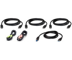 Aten Rinkinys kabli KVM ATEN 2L-7D02UDPX6 1,8 M USB DisplayPort Triple Ekranas juoda 1,8 m