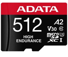 Adata Micro SD kortelė, 512 GB, UHS1, U3, V30, A2, 100/85 MB/s, su adapteriu