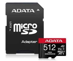 Atminties kortelė ADATA Micro SDXC 512 GB 10 klasės UHS-I/U3 A2 V30