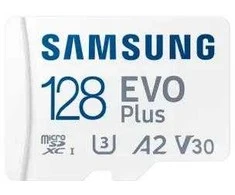 Atminties kortelė Samsung EVO Plus microSD 128 GB, Baltos spalvos