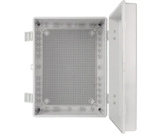 AWB403020 ABS korpusas 400x300x200, atsparus vandeniui su vyriais ir montavimo plokšte Pulsar