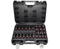 AW-Tools AWTOOLS SMŪGINIŲ GALVUČIŲ RINKINYS 1/2″ 26 vnt./10-24 mm/ TRUMPOS IR ILGOS Juodas LINE