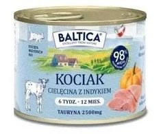 BALTICA Smaki regionów Kitten Veal with kalakutiena – šlapias kačių maistas – 185g