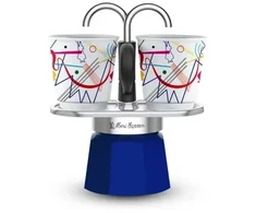 Bialetti Mini Express Kandinsky Kavavirė moka Mėlyna, Sidabrinė