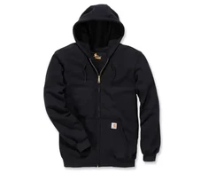 Visent Bluza Carhartt vidutinio svorio gobtuvas su užtrauktuku, juodas