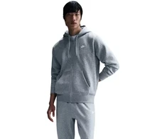 Vyriškas džemperis su gobtuvu ir užtrauktuku Nike Club BB, pilkas