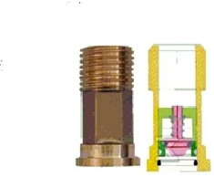 Bmeters Sraigtinė jungtis BKM DN20 3/4" su vožtuvu