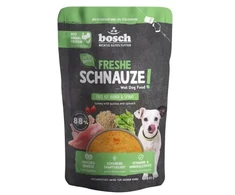 BOSCH Freshe Schnauze su kalakutiena, bolivinėmis balandomis ir špinatais – drėgnas pašaras šunims – 250g