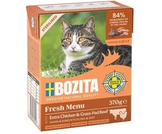 Drėgnas Kačių Maistas - BOZITA Fresh Menu Sterilised Vištiena su Jautiena 370g