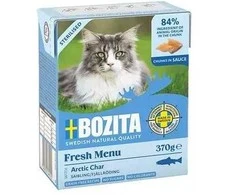 BOZITA Sterilised - gabaliukai padaže su upėtakiais - šlapias kačių ėdalas - 370 g